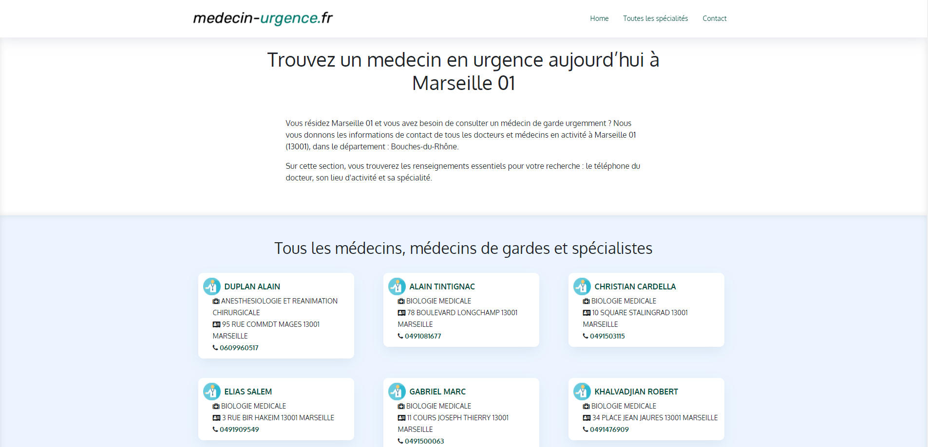 Aperçu du site https://medecin-urgence.fr